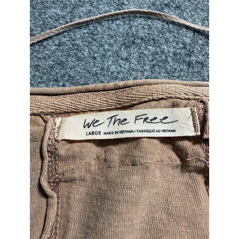 We The Free Melodi Henley Top‎ Sz L Dolman Sleeve Cropped Boho Casual Round Hem - Picture 3 of 8